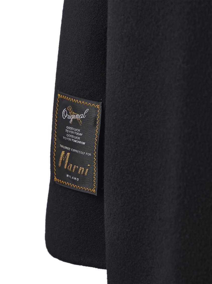 Marni Coat Wool Blend Flap Pockets In Black