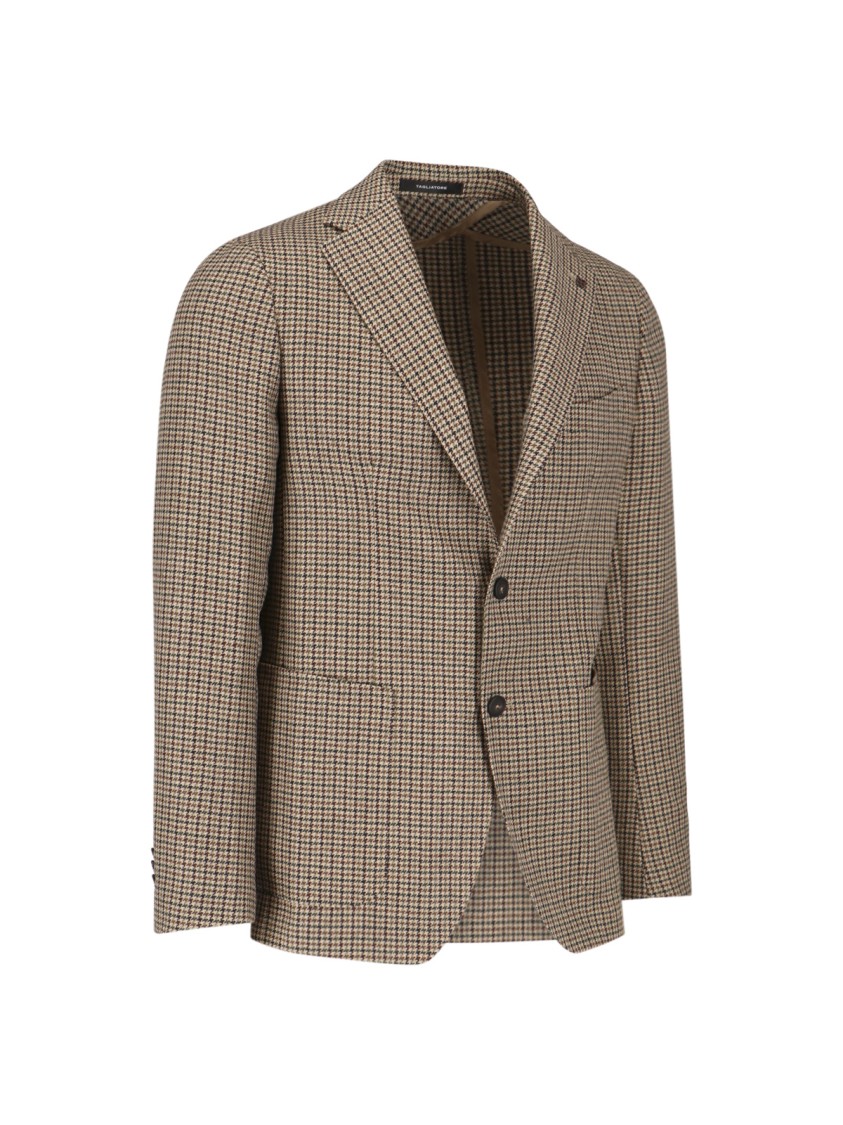Shop Tagliatore Brown Houndstooth Blazer In Black
