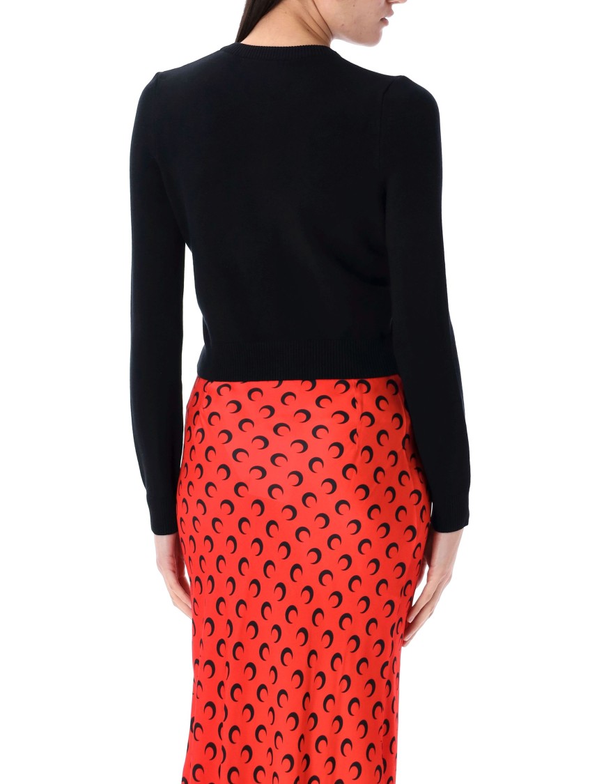 Marine Serre Core Knit Cardigan In Black