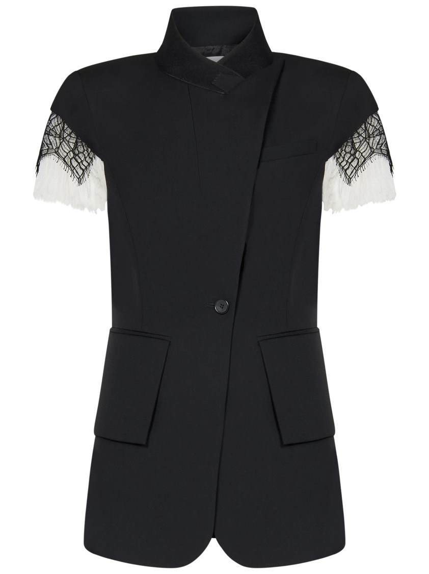 Shop Alexander Mcqueen Tailored Black Wool Gabardine Jacket