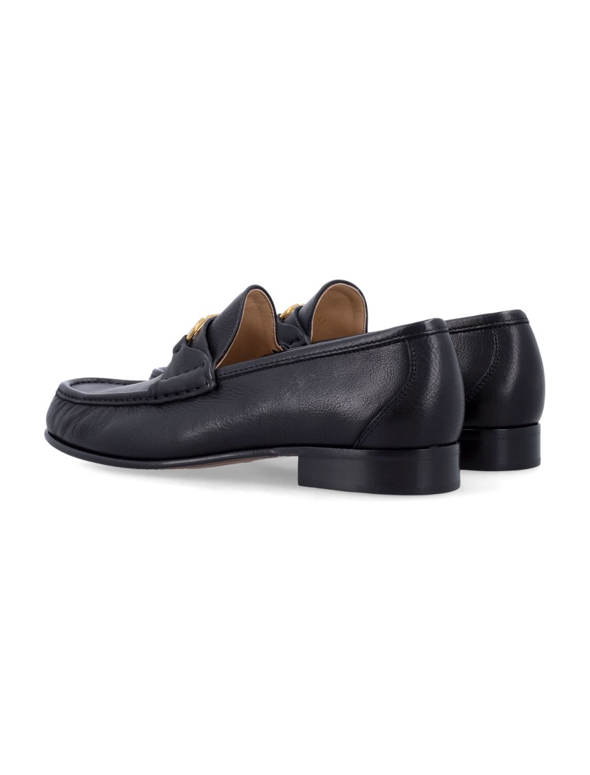 Valentino Garavani Vlogo Signature Loafer With Gold-tone Logo Detail In Black
