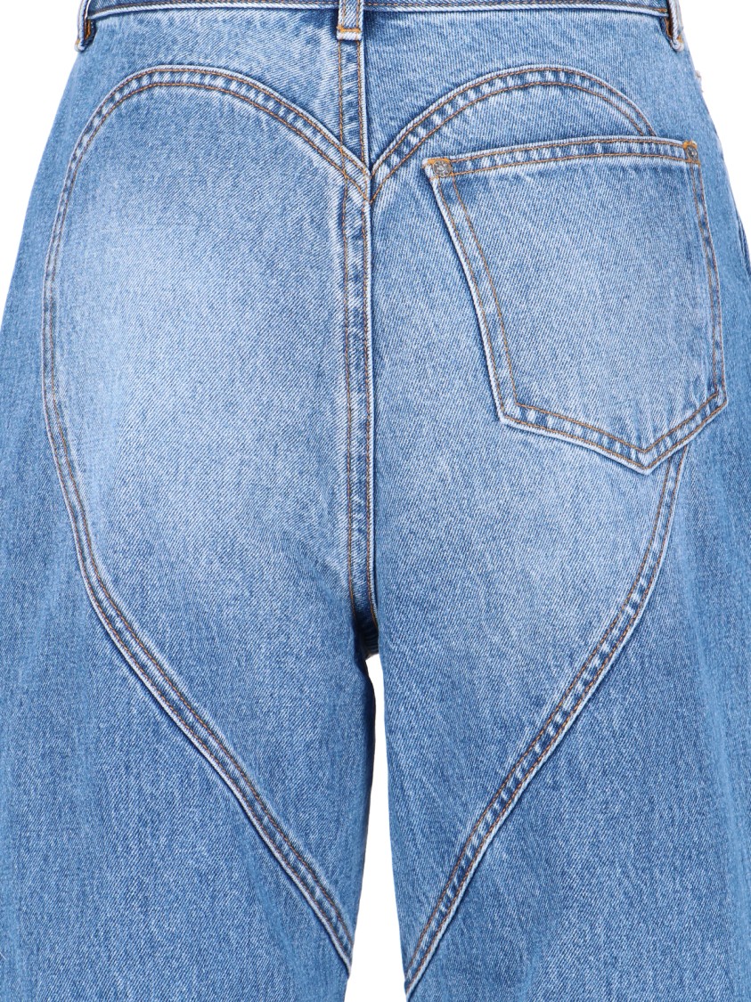 AREA AREA CRYSTAL-EMBELLISHED LIGHT BLUE COTTON JEANS