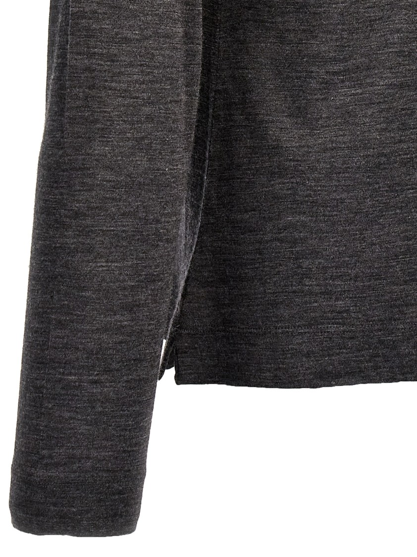 Zanone Heathered Grey Crewneck Wool Sweater With Classic Fit In Gray