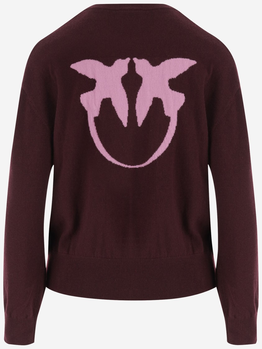 Pinko Logo Sweater In Burgundy