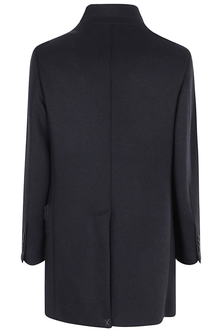 Fay Single-breasted Coat In Blue