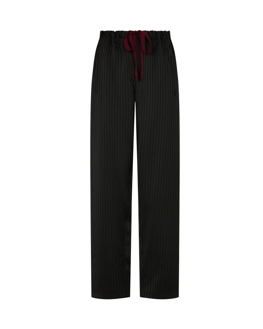 Serena Bute Satin Stripe Utility Jogger - Black In Black