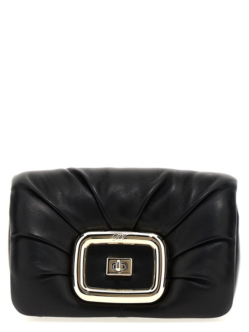 Roger Vivier 'mini Viv' Choc' Crossbody Bag In Black
