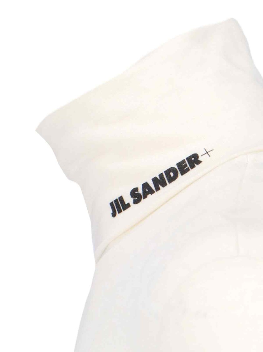 Jil Sander Logo Wool Blend Jersey Turtleneck Top