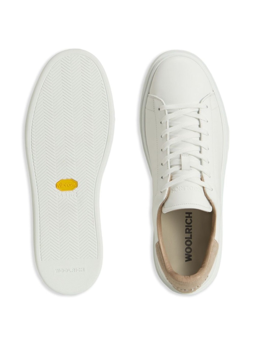 Woolrich Classic Court Sneakers With Comfortable Padded Ankle In White