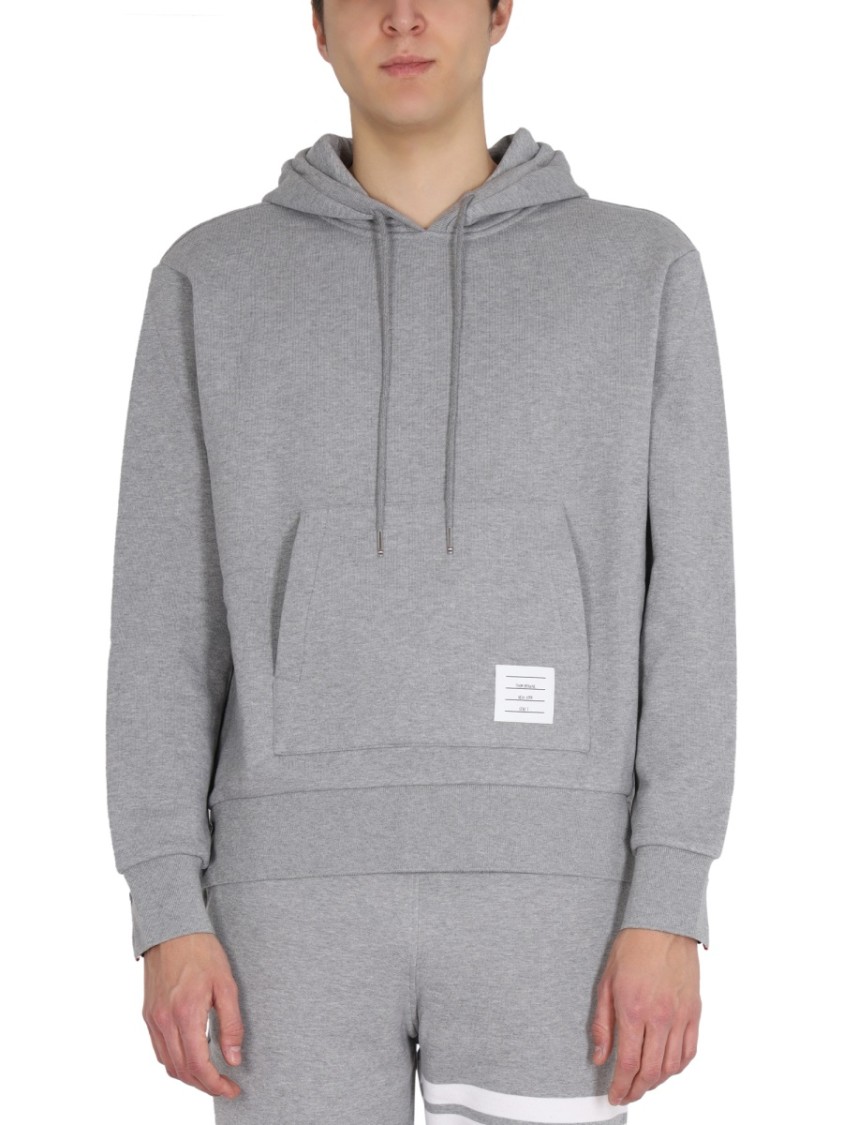 THOM BROWNE THOM BROWNE HOODED SWEATSHIRT WITH DRAWSTRING