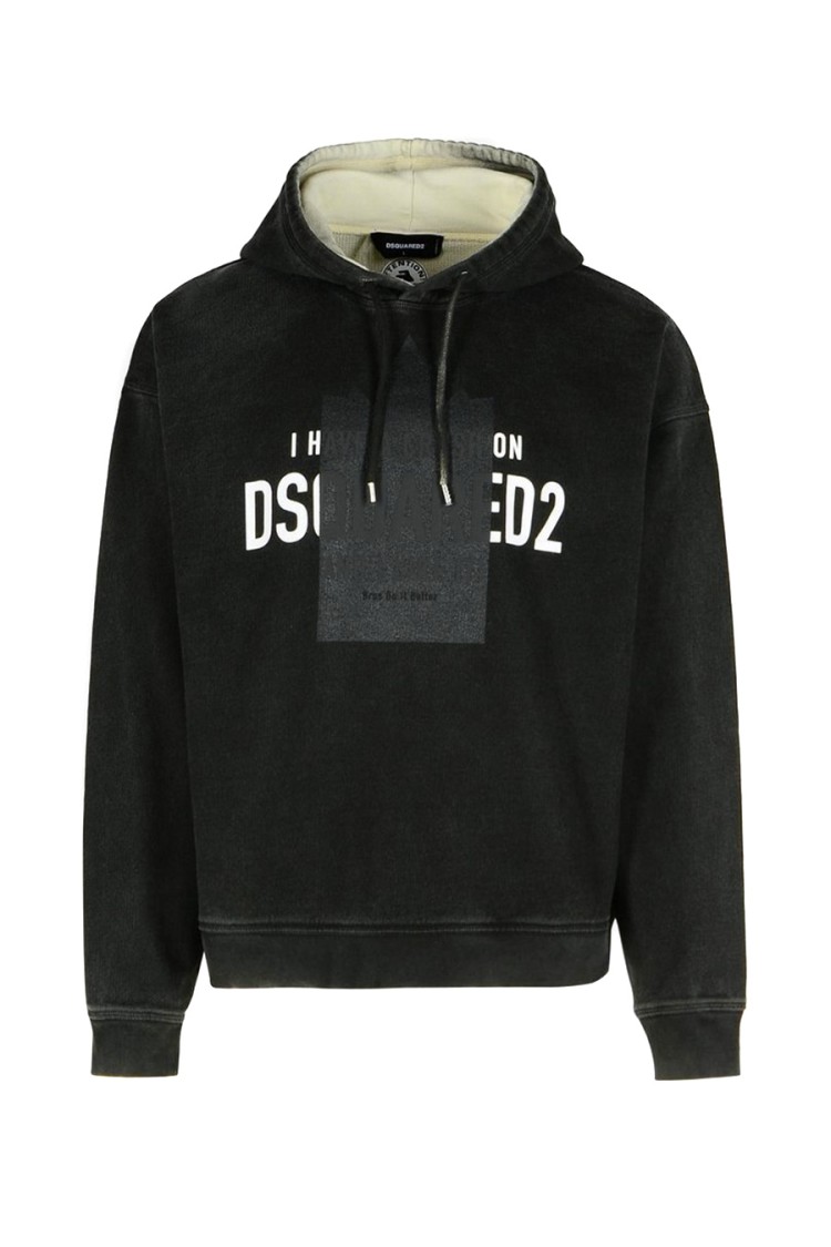 Dsquared2 Graphic Print Sweatshirt With Hood In Black