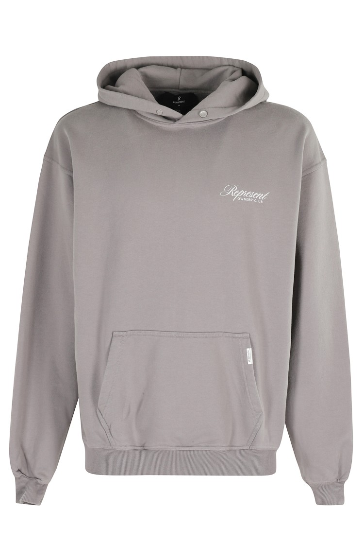 Represent Owners Club Script Hoodie In Gray