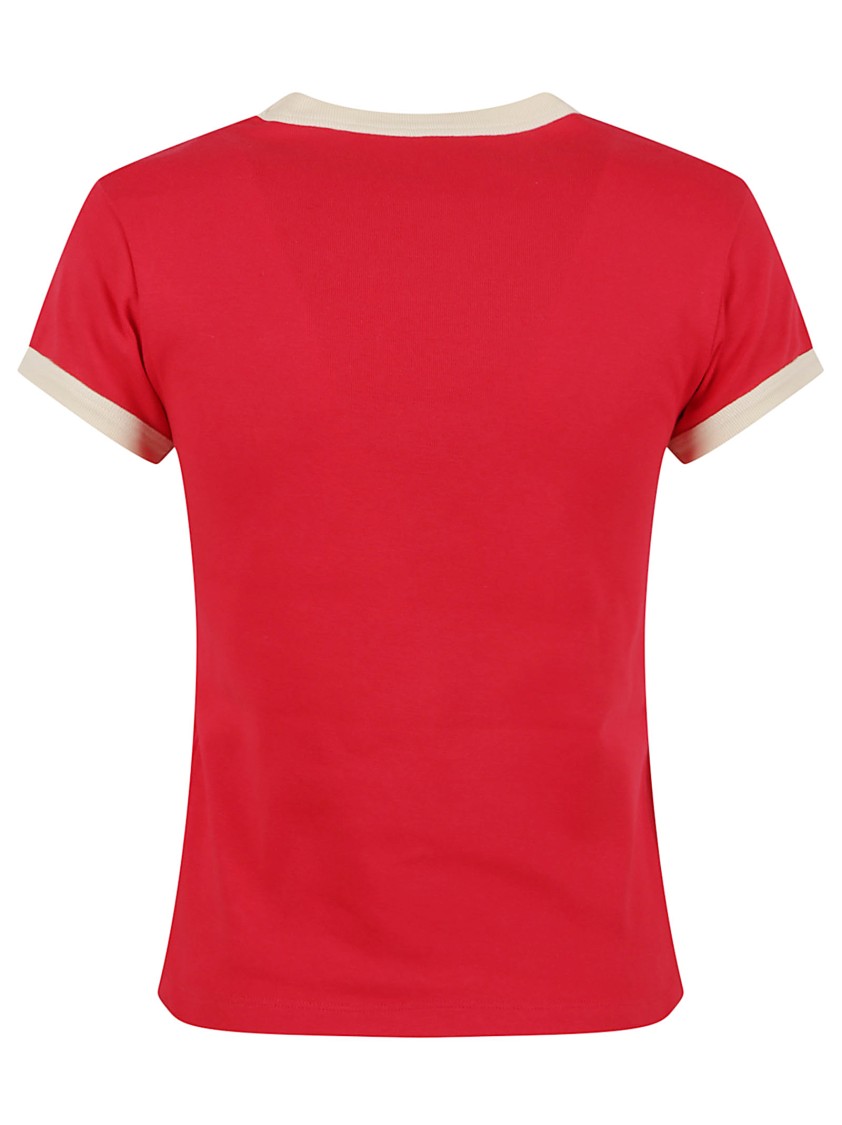 Valentino Crew Neck Cotton Jersey T-shirt With Contrasting Trims
