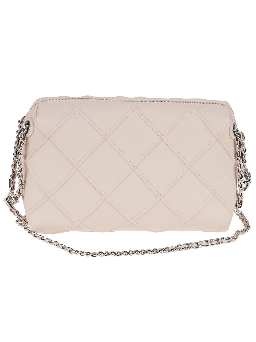 Tory Burch Quilted Shoulder Bag With Removable Chain Strap In Pink