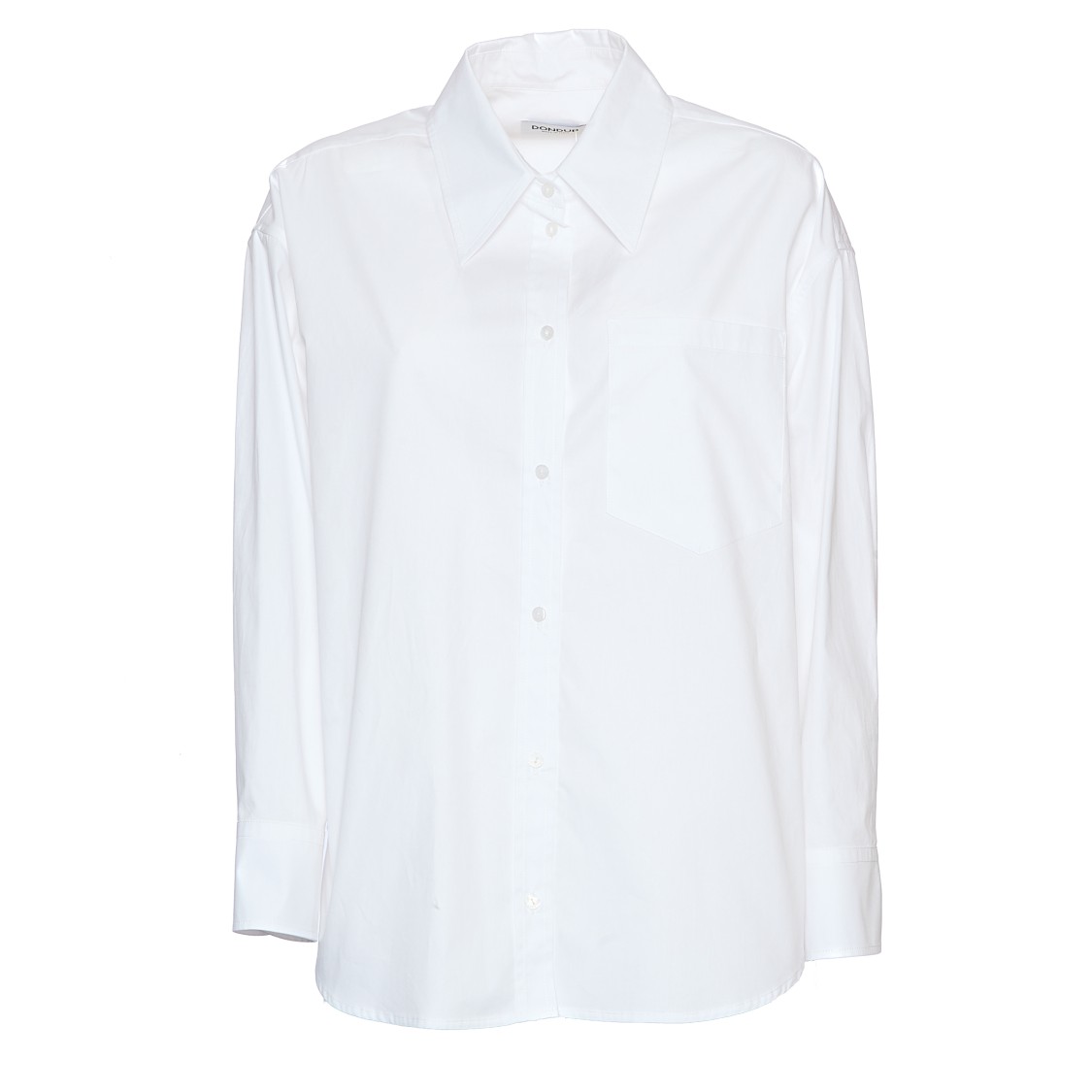 Dondup White Shirt With Lace Detailing And Geometric Cutouts In White