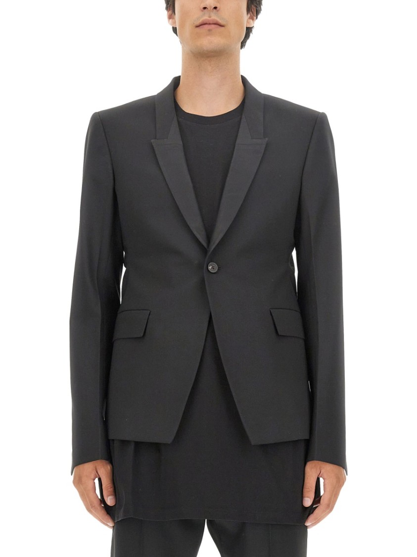 Rick Owens Single-breasted Virgin Wool Blend Blazer