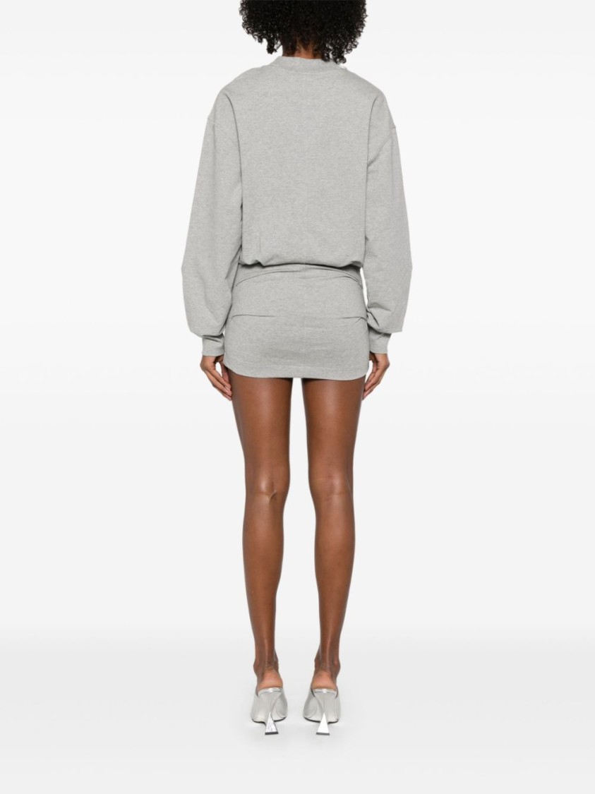 Shop Attico The Relaxed Fit Grey Midi Dress In White