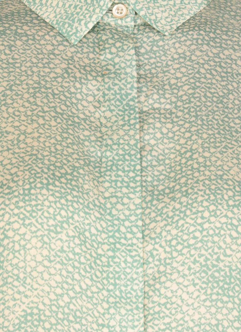 Shop Pt Torino Aqua Green Viscose Shirt