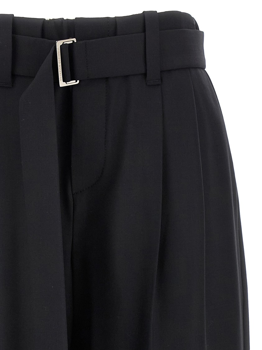 Brunello Cucinelli Pleated Belted Trousers In Black