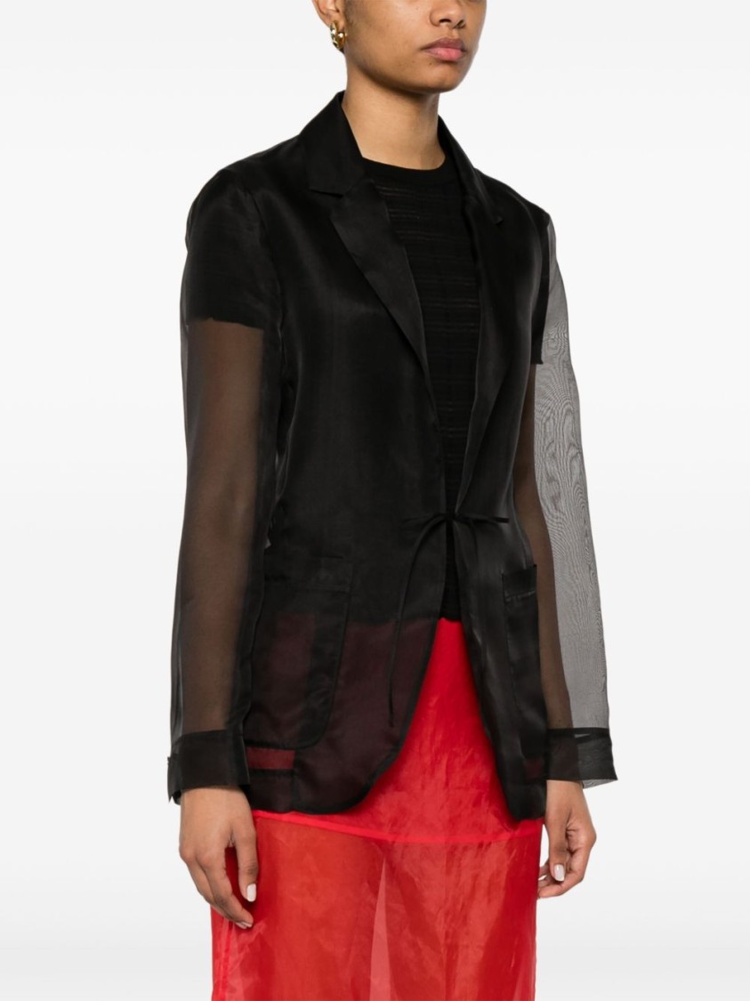Shop Forte Forte Sheer Silk Jacket With Tailored Silhouette