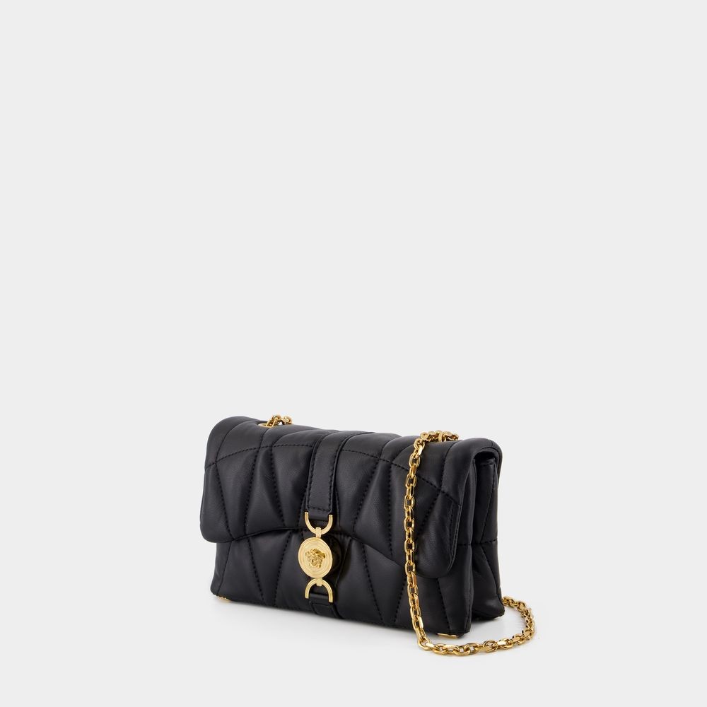 Versace Kleio Mini Shoulder Bag - Leather - Black In Black
