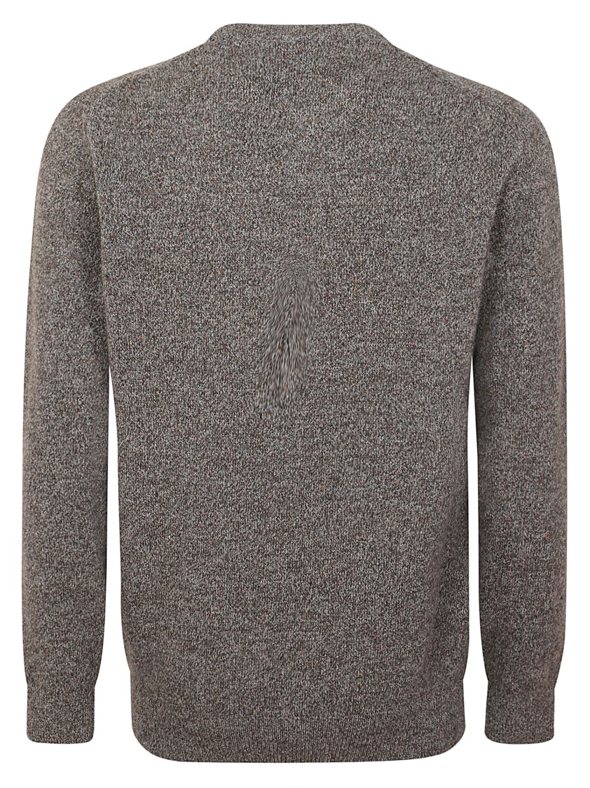 Barbour Textured Knit Crew Neck Sweater With Relaxed Fit In Gray