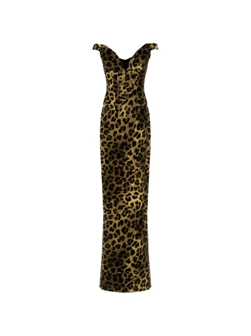 The New Arrivals By Ilkyaz Ozel Sauvage Leopard Print Shakti Cotton Dress In Brown
