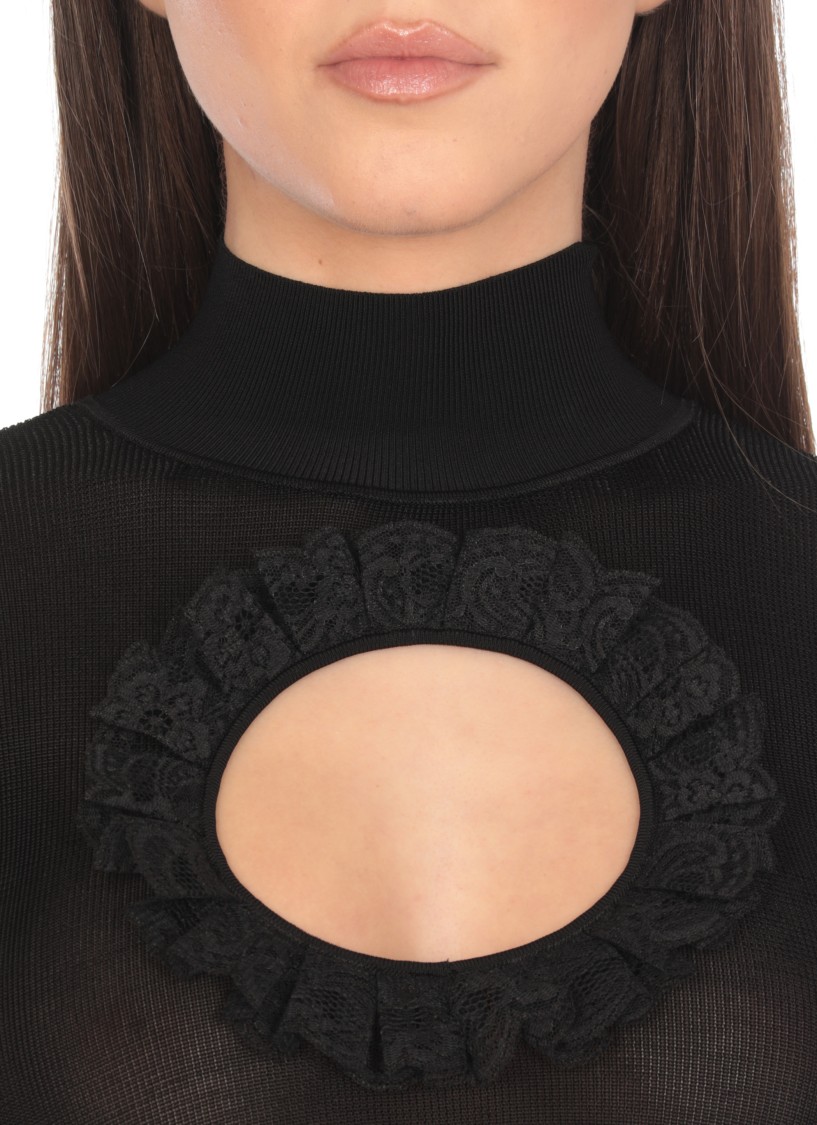 Self-portrait X Christopher Kane Lace-trimmed Cutout Bodysuit