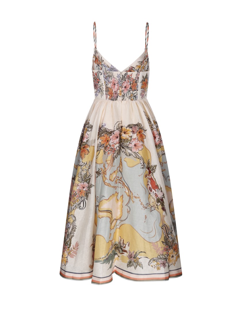 Shop Zimmermann Tallow Tucked Bodice Dress In Neutrals