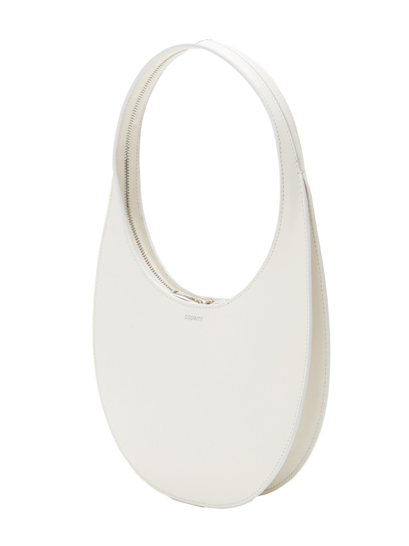 COPERNI COPERNI CURVED WHITE LEATHER HANDBAG 