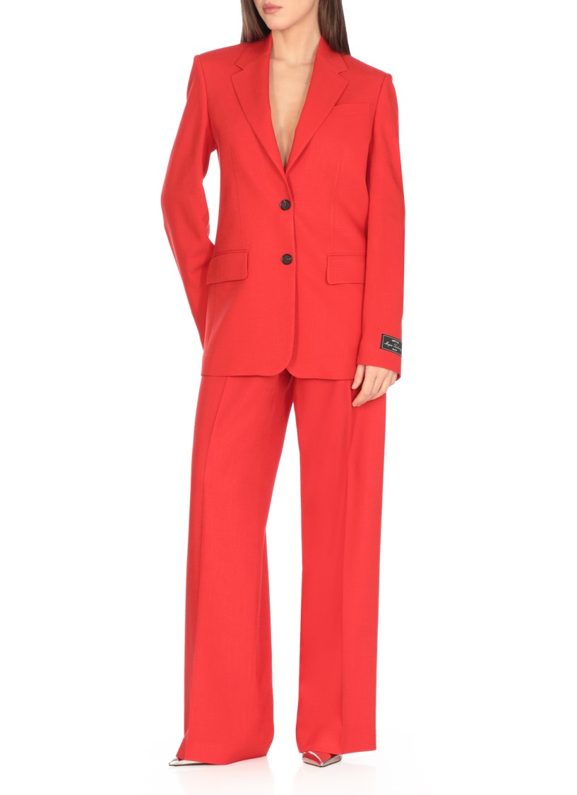 Msgm Single Breast Viscose Blend Blazer In Red