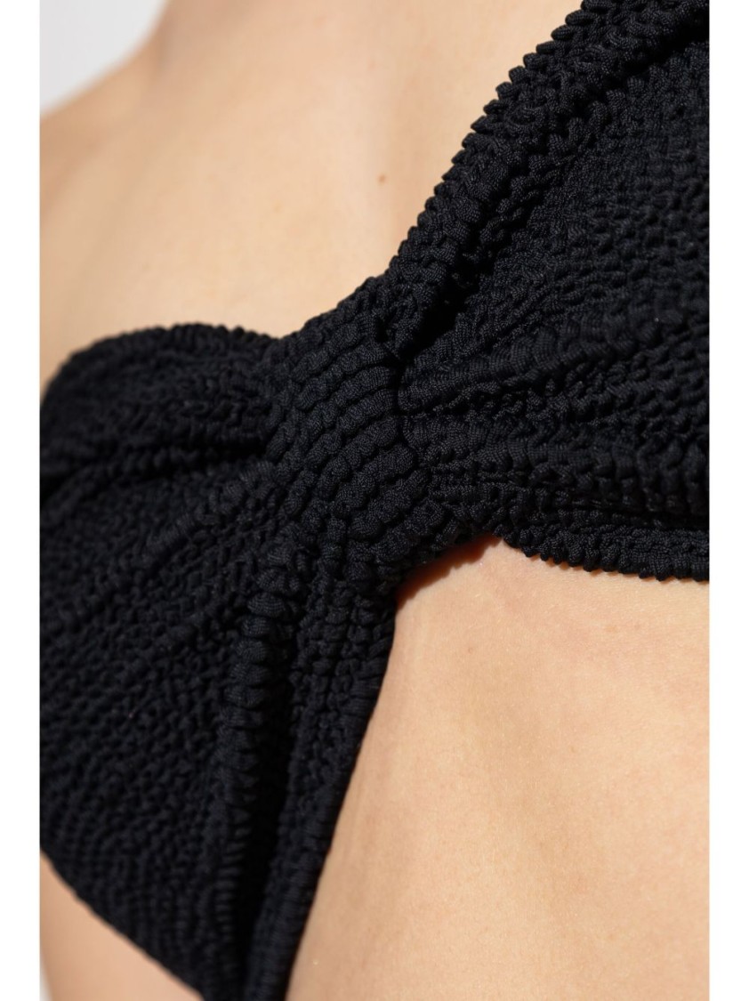 Hunza G Bandeau Bikini Set With Knot Detail In Black