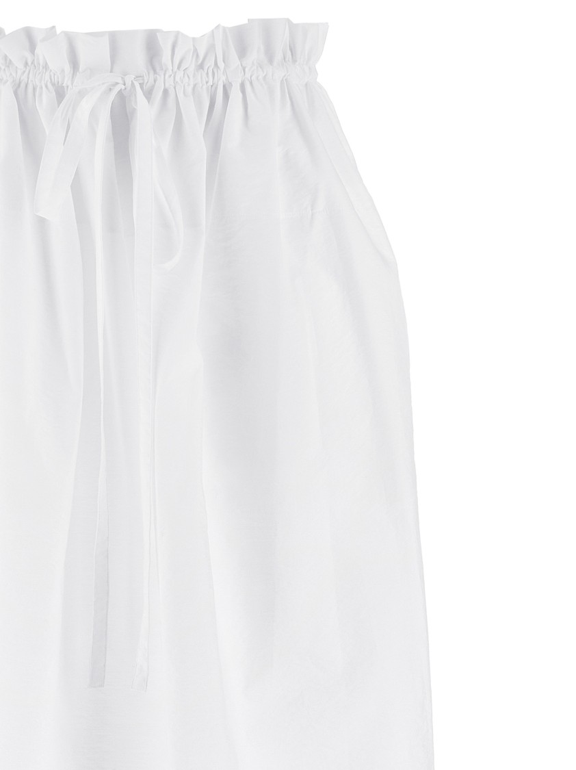 Fabiana Filippi Bag Style Midi Skirt With Drawstring Waist In White