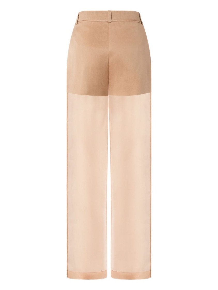 PINKO PINKO WIDE-LEG TROUSERS WITH SHEER PANEL DESIGN 