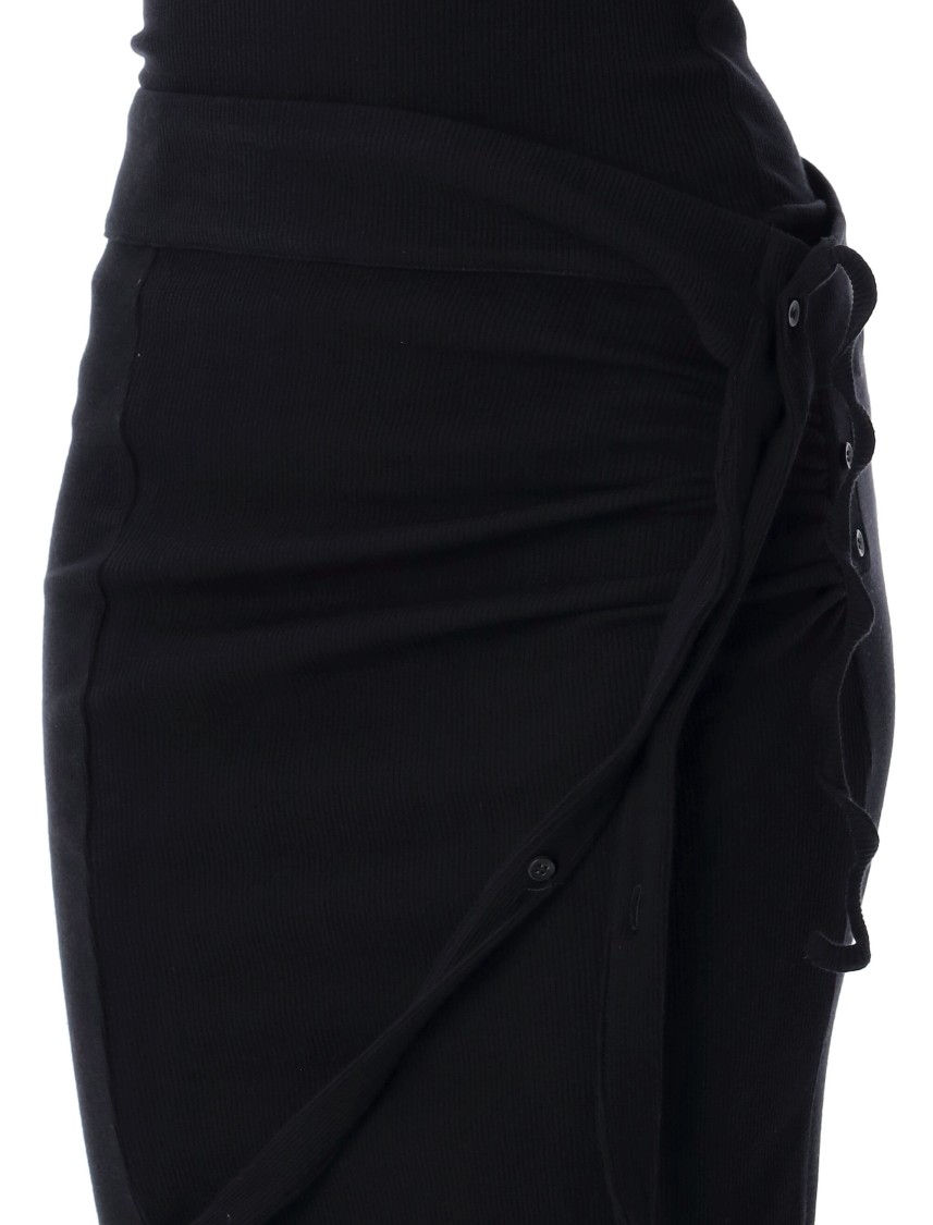 Ottolinger Ribbed Mini Skirt With Asymmetric Hem And Deconstructed Details In Black