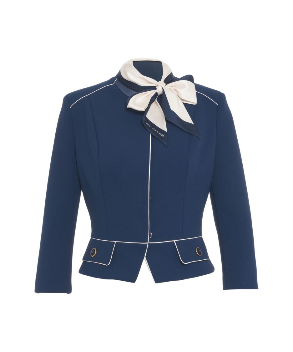 ELISABETTA FRANCHI ELISABETTA FRANCHI CRÊPE BLAZER WITH FOULARD