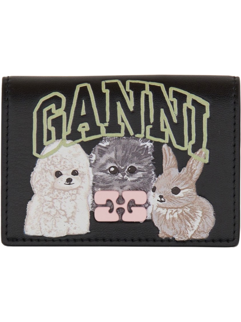 Ganni Bou" Card Holder In Black
