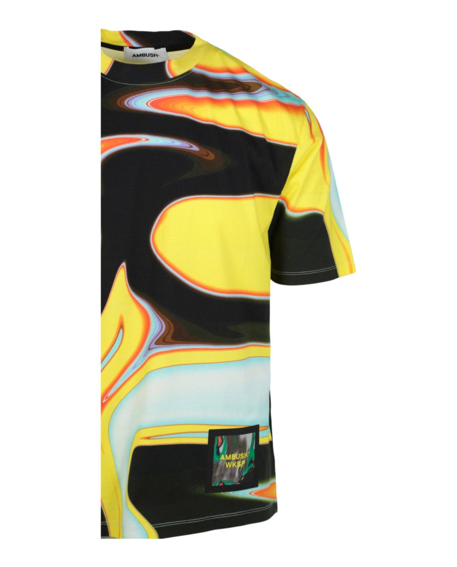 Ambush Multicolor Wskp Patch T-shirt Man T-shirt Multicolored Size Xl Cotton In Yellow
