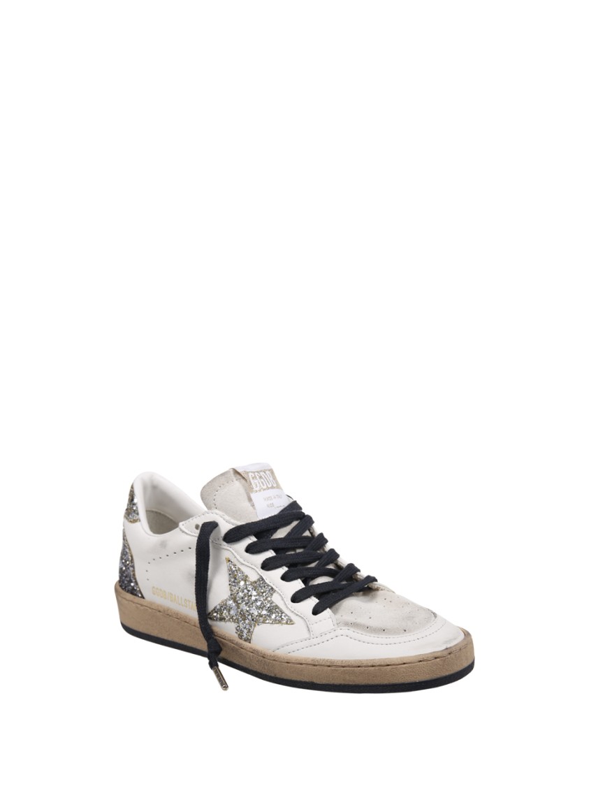 Golden Goose Leather Upper Suede Tongue Glitter Star Spur