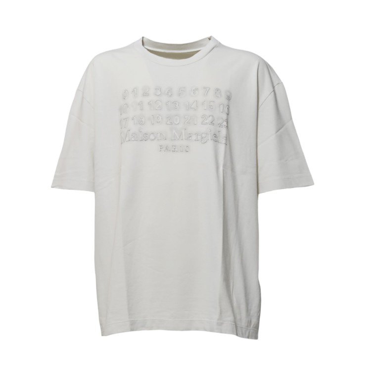 Maison Margiela ロゴ入りホワイトTシャツ M メゾン マルジェラ MAISON MARGIELA Tシャツ トップス 半袖