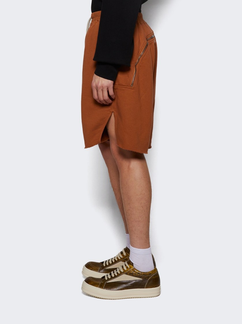 Rick Owens Drkshdw Drkshdw By Rick Owens Long Boxers Butt Zip Shorts Orange In Orange