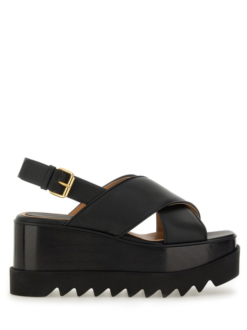 Stella Mccartney Black Elyse Platform Heeled Sandals In Black