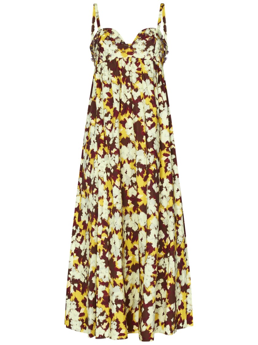 Ulla Johnson Harlan Embellished Printed Cotton-poplin Midi Dress In Multicolor