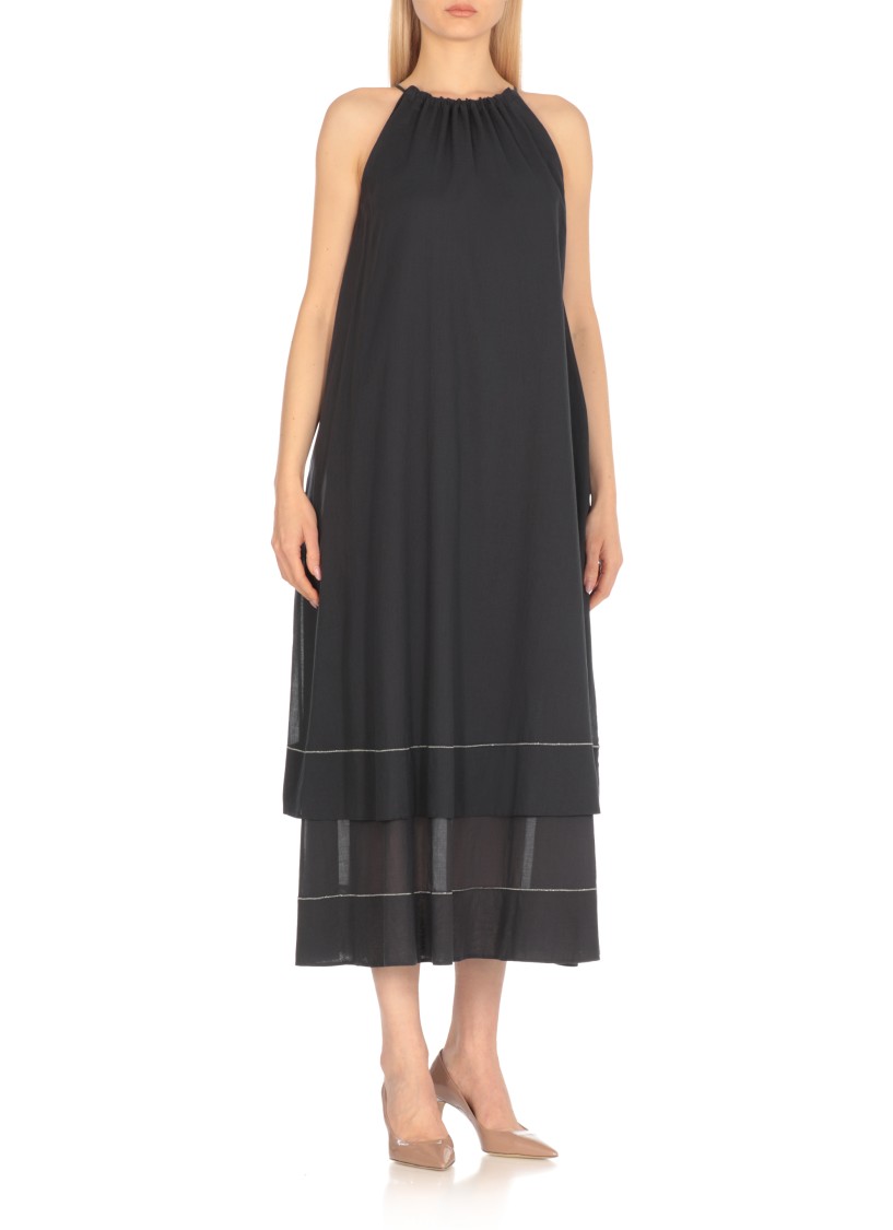 Shop Peserico Blue Cotton Dress