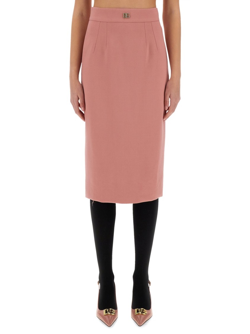 Dolce & Gabbana Midi Pencil Skirt In Pink
