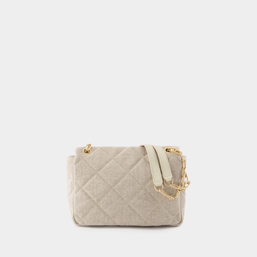 Shop Vanessa Bruno Grand Moon Bag - Linen - Beige In Neutrals