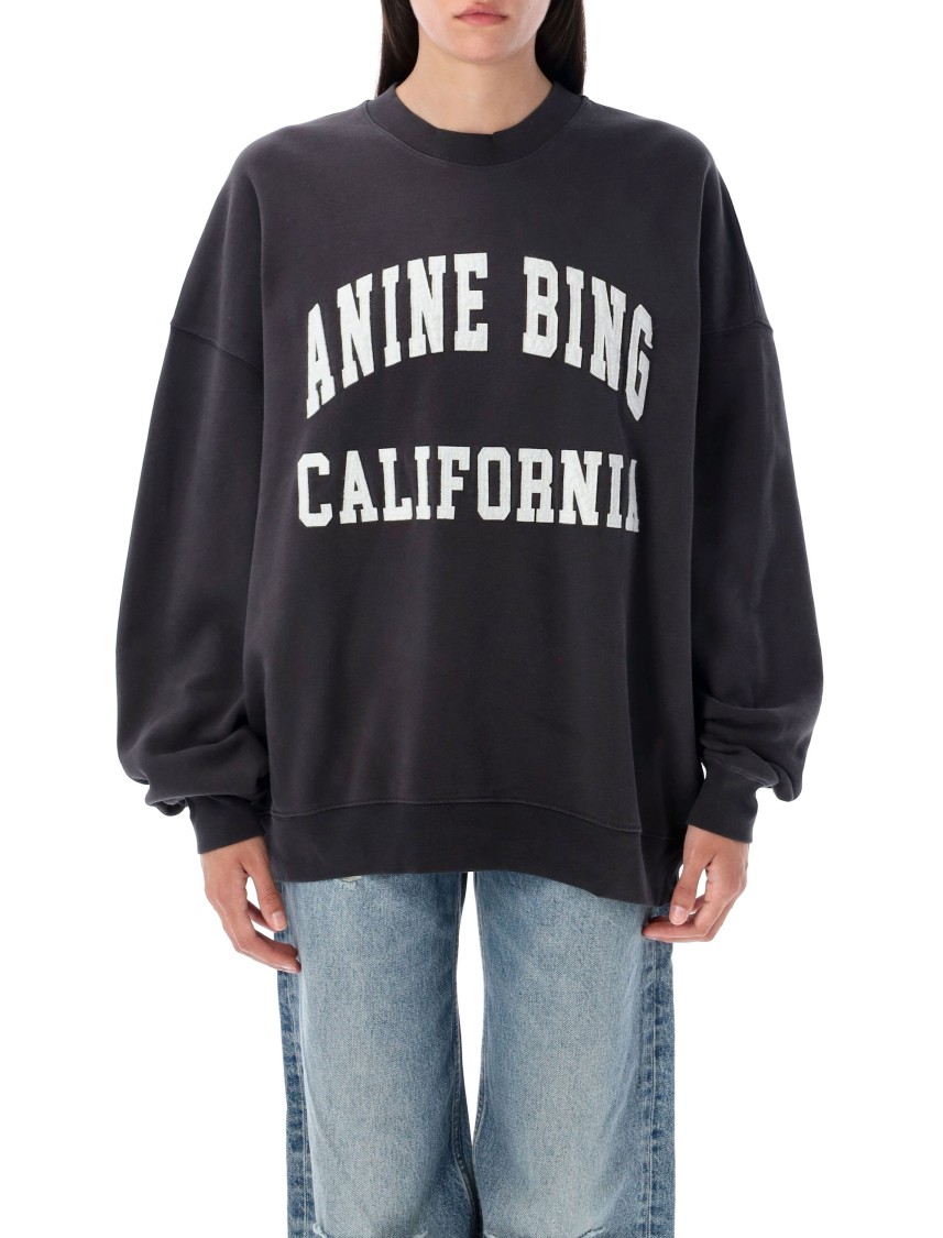 Anine Bing California Crew-neck Sweatshirt In Black