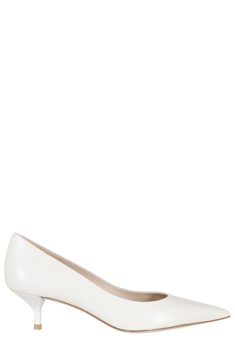 Stuart Weitzman Stuart Power 50 Pumps In White Leather
