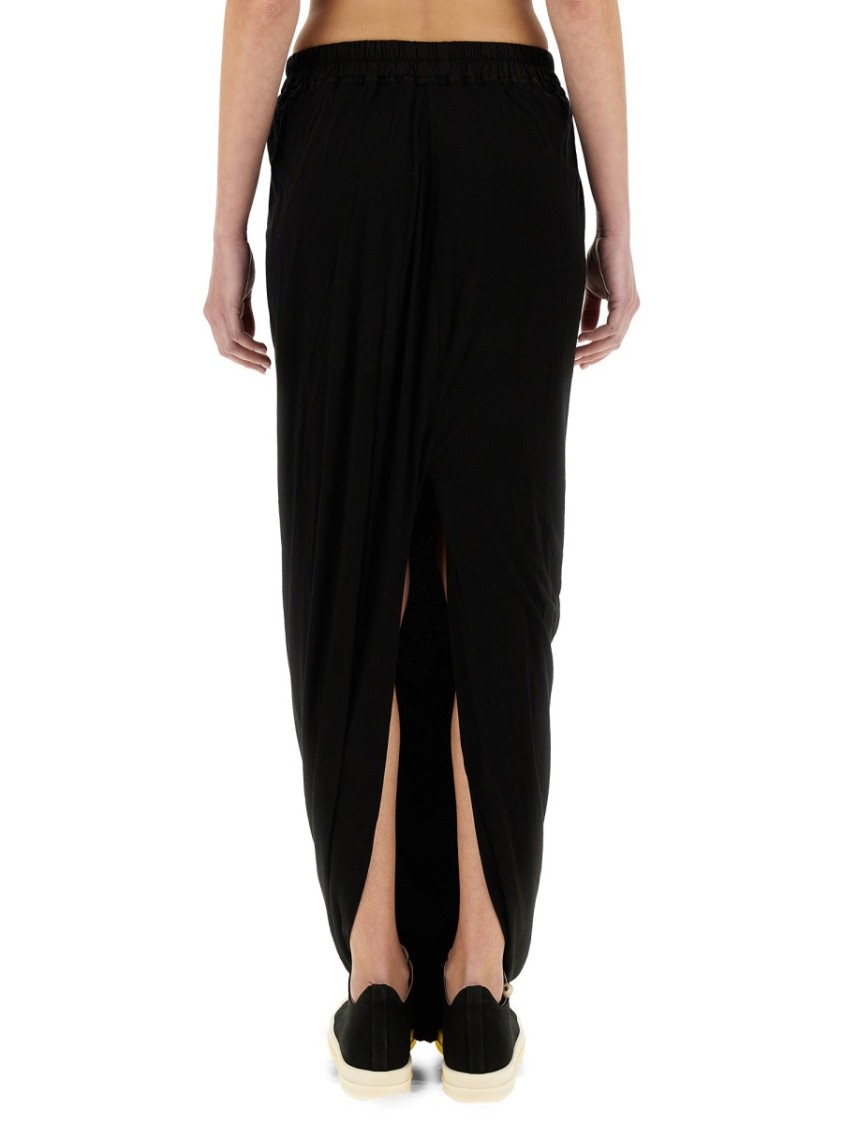Rick Owens Drkshdw Elastic Waistband Drawstring Detail Skirt In Black