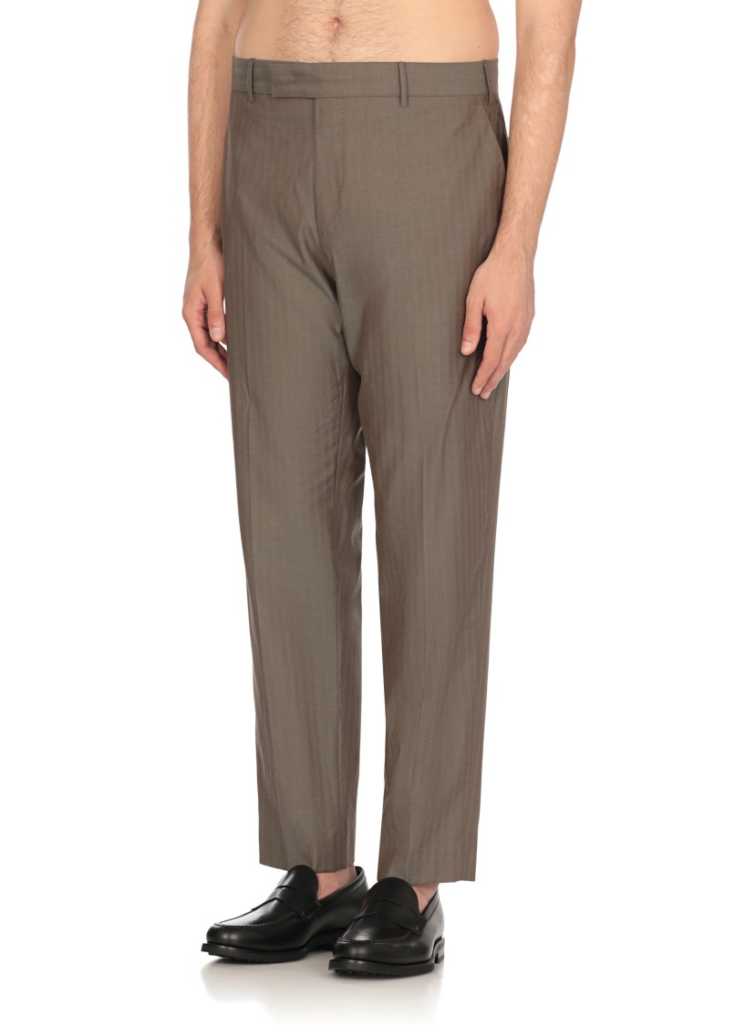 Pt Torino Superslim Trousers In Cotton And Silk